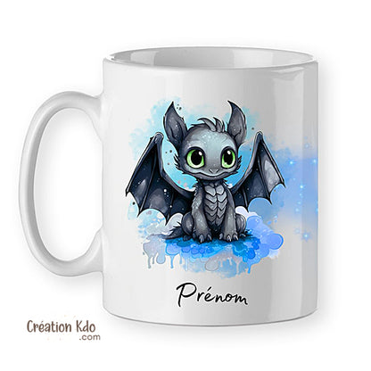Mug Dragon noir nocturne tasse chibi et kawaii